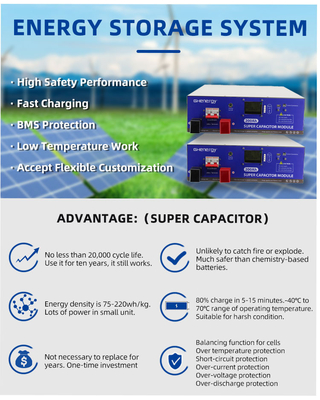 BMS 48V Ultracapacitor Module , 300Ah Ultracapacitor Energy Storage