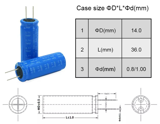 2.V 500F Graphene Supercapacitor Cell Batteries For Solar System