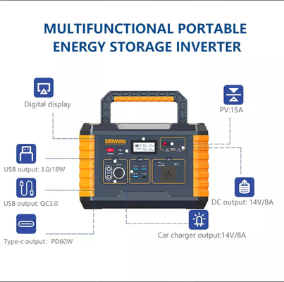 50Hz/60Hz Portable Solar Power Station Generator 500W Durable