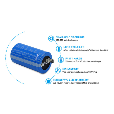 RoHS Snap In Supercapacitor Cell 2.7 Volt 500 Farad Replace Batteries