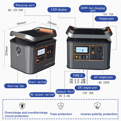 500W 1000W Portable Solar Power Station Practical For Camping