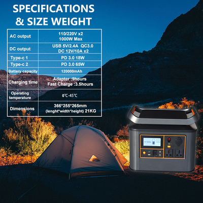 500W 1000W Portable Solar Power Station Practical For Camping