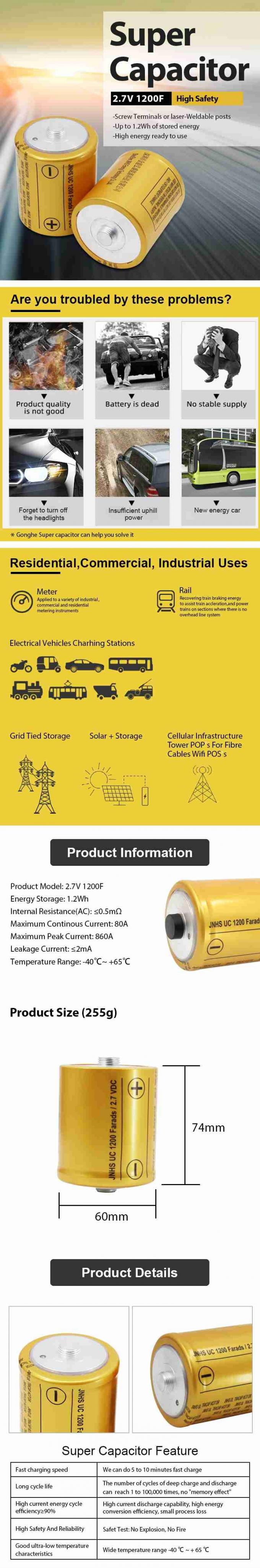 Portable Super Capacitor Solar Battery Multipurpose Sustainable